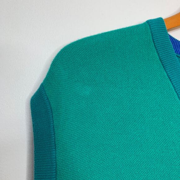 Jack Nicklaus men's teal blue green sleeveless preppy golf sweater vest SZ XL - Picture 9 of 9